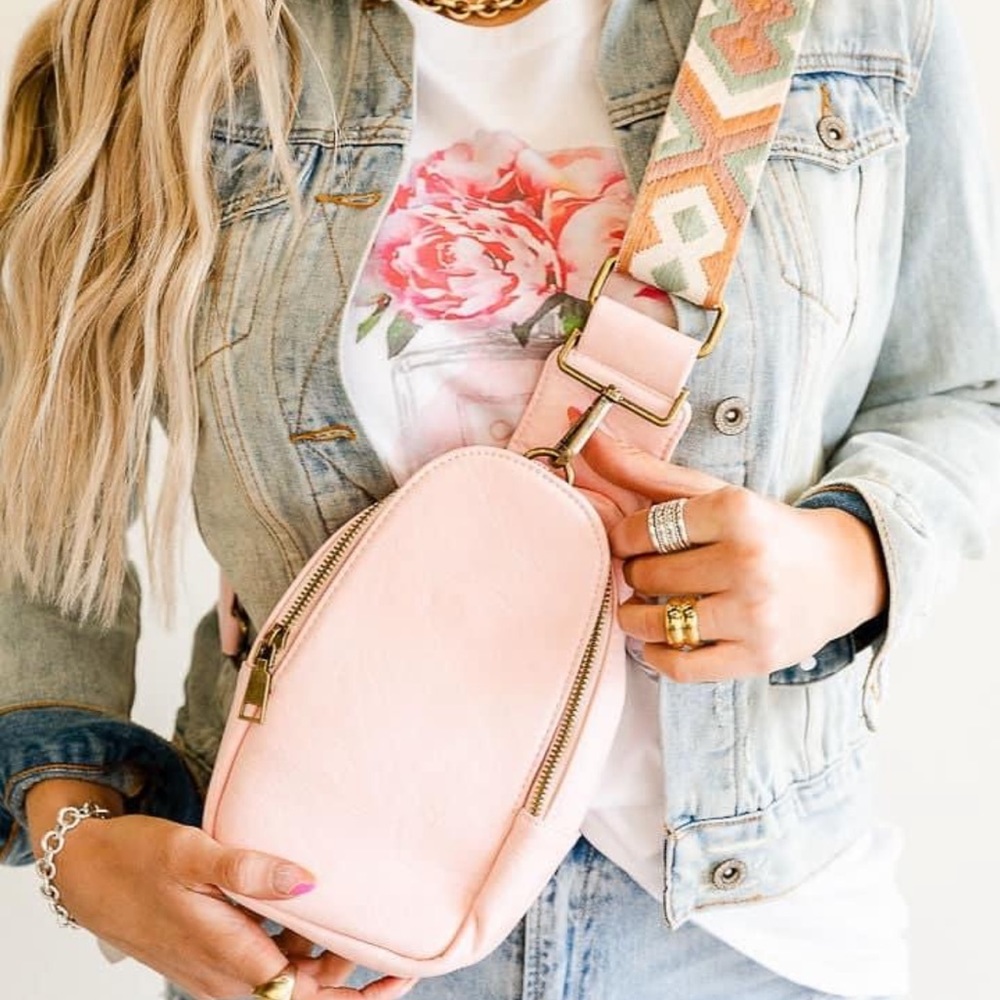 Mindy Mae’s market Farrah sling cross body bag pink